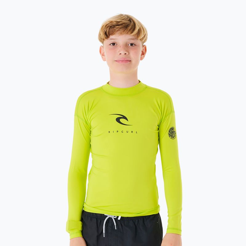Rip Curl Corps Rash Vest bambino nuoto manica lunga lime