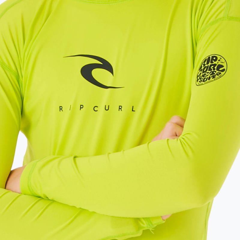 Rip Curl Corps Rash Vest bambino nuoto manica lunga lime 3