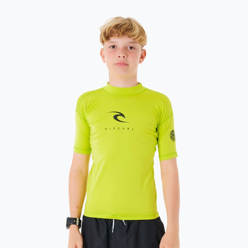Rip Curl Corps Rash Vest lime maglia da bagno per bambini
