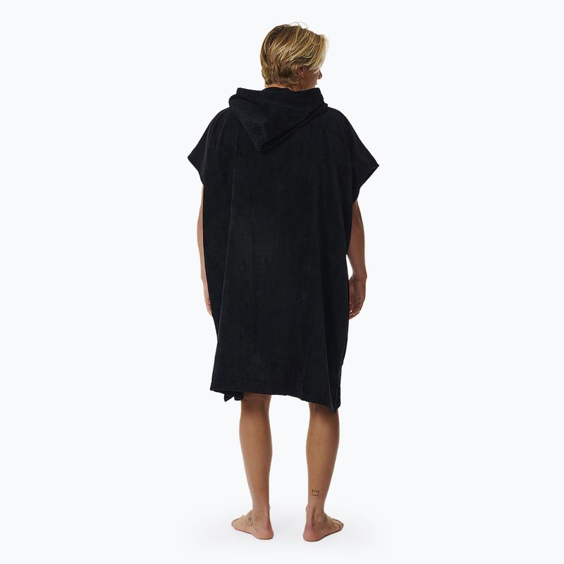 Uomo Rip Curl Logo Poncho con cappuccio nero 3