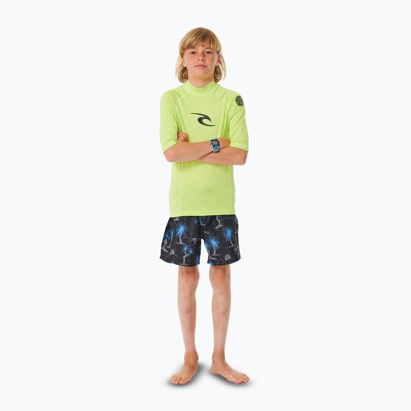 Rip Curl Brand Wave UPF Rash Vest maglia da bagno per bambini lime 2