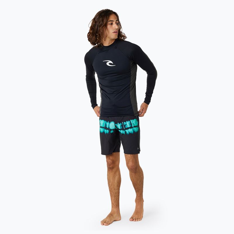 Rip Curl Waves Upf Perf L/S nuoto a maniche lunghe uomo nero 2