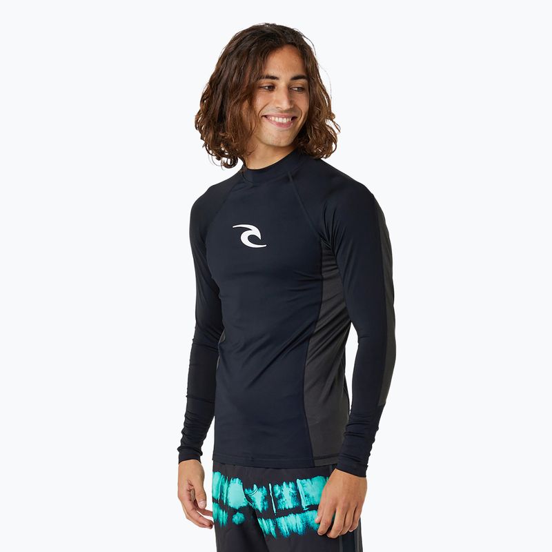 Rip Curl Waves Upf Perf L/S nuoto a maniche lunghe uomo nero 3