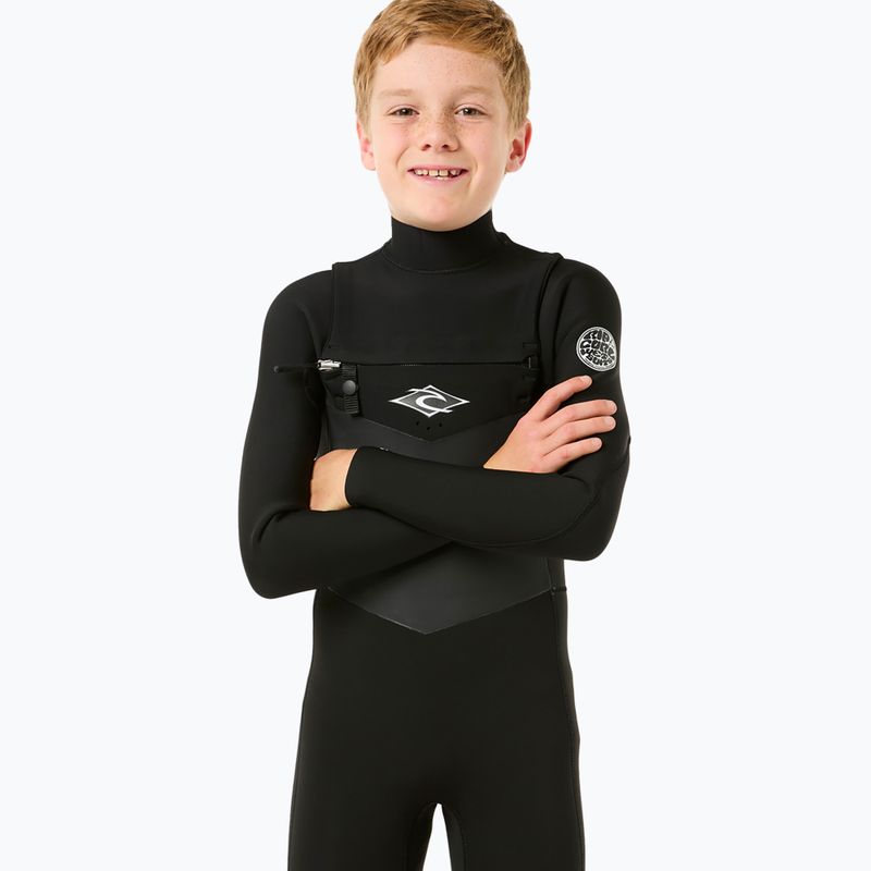 Rip Curl Dawn Patrol 4/3 mm Chest Zip schiuma nuoto bambini nero 4