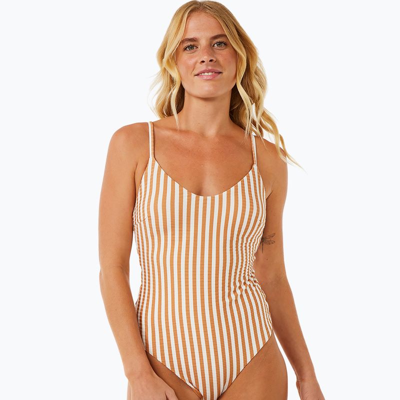 Costume intero Rip Curl Premium Cheeky marrone chiaro da donna 5