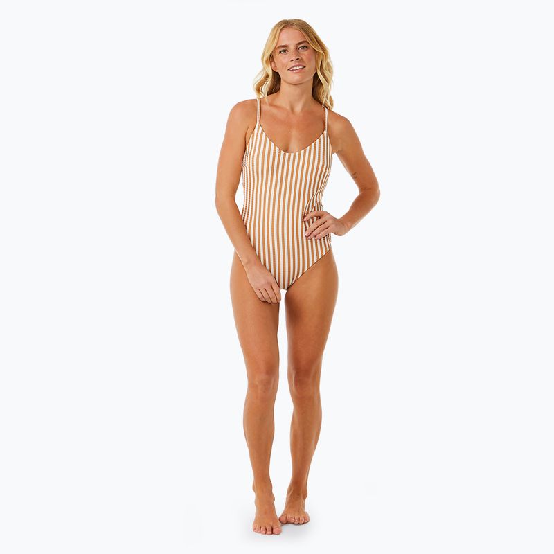 Costume intero Rip Curl Premium Cheeky marrone chiaro da donna 6