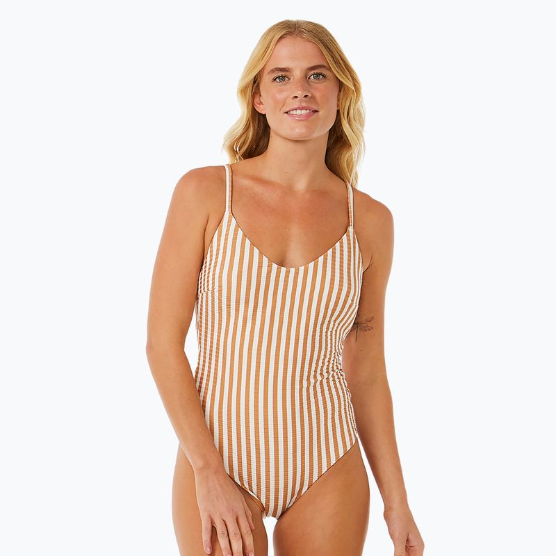 Costume intero Rip Curl Premium Cheeky marrone chiaro da donna 7