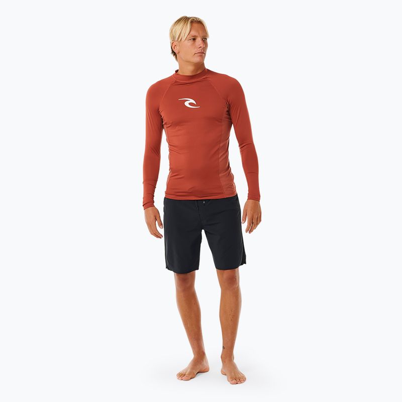 Rip Curl Waves Upf Perf L/S nuoto a maniche lunghe uomo rosso 2