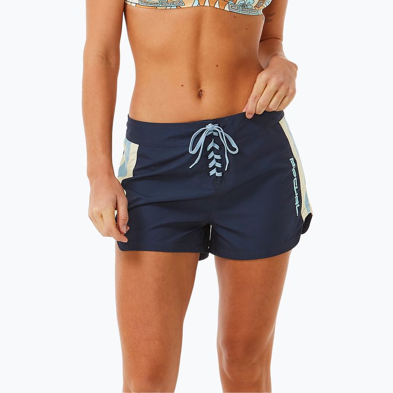 Pantaloncini da bagno Rip Curl Block Party Hi Waist 3" donna navy 4
