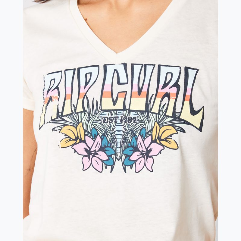 Rip Curl Block Party V Tee donna bianco sporco 4