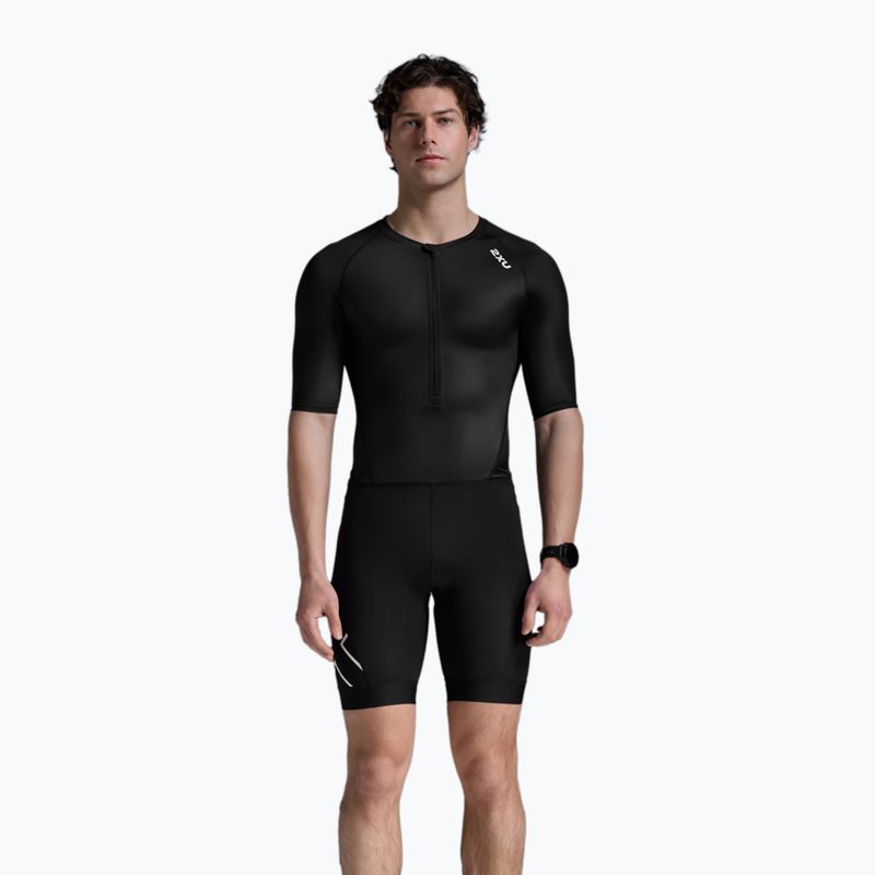 Tuta da triathlon da uomo 2XU Core Sleeved nero/bianco