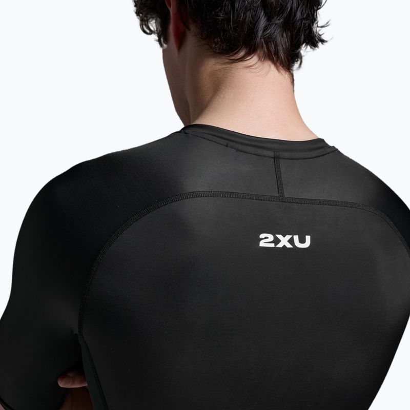 Tuta da triathlon da uomo 2XU Core Sleeved nero/bianco 5