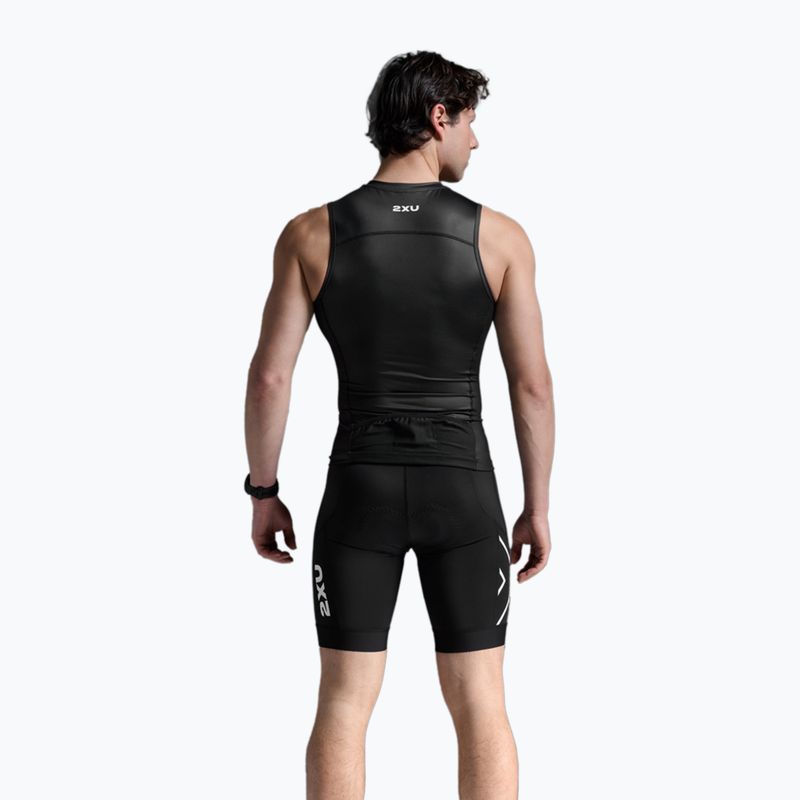 Canotta da ciclismo da uomo 2XU Core Tri Tank nero/bianco 2