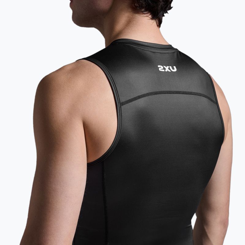 Canotta da ciclismo da uomo 2XU Core Tri Tank nero/bianco 6