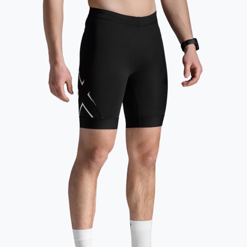 Pantaloncini da triathlon 2XU Core Tri 8" da uomo, nero/bianco