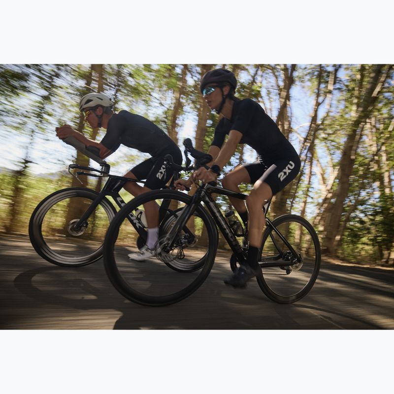 Body da triathlon da donna 2XU Aero Hex Sleeved black/white 10