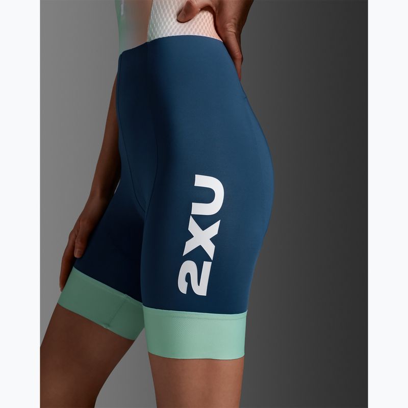 Body da triathlon da donna 2XU Aero Hex Sleeved jelly mint/majol 8