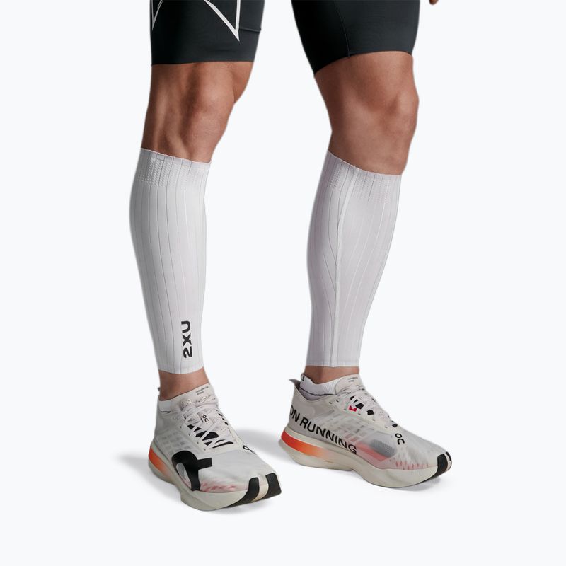 Fasce aerodinamiche 2XU Light Speed Aero Calf Guards white/black 2