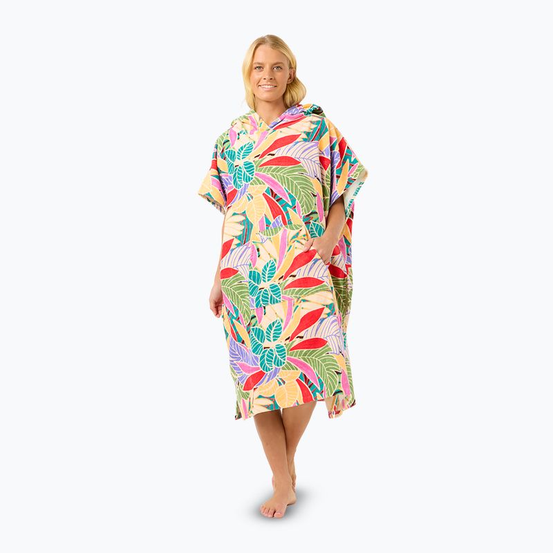 Poncho con cappuccio Rip Curl Mixed da donna, cioccolato fondente