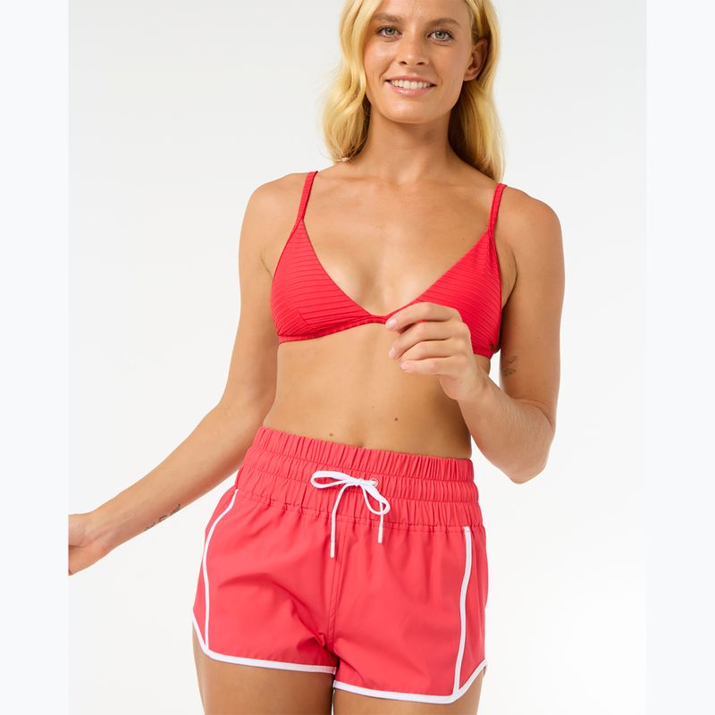 Pantaloncini da bagno Rip Curl High Waist Retro Volley 3" da donna, rosso ibisco 4