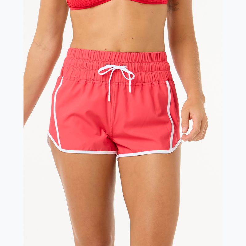 Pantaloncini da bagno Rip Curl High Waist Retro Volley 3" da donna, rosso ibisco 5