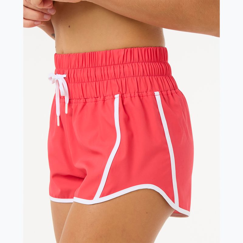 Pantaloncini da bagno Rip Curl High Waist Retro Volley 3" da donna, rosso ibisco 7