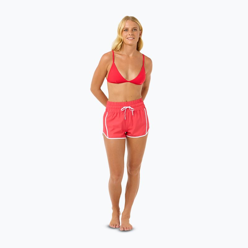 Pantaloncini da bagno Rip Curl High Waist Retro Volley 3" da donna, rosso ibisco 2
