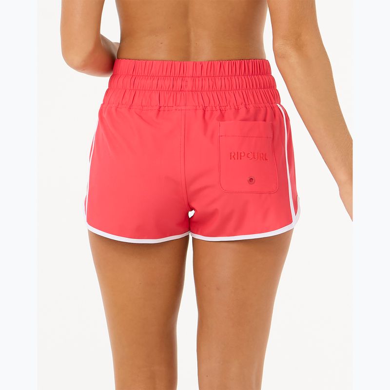 Pantaloncini da bagno Rip Curl High Waist Retro Volley 3" da donna, rosso ibisco 3