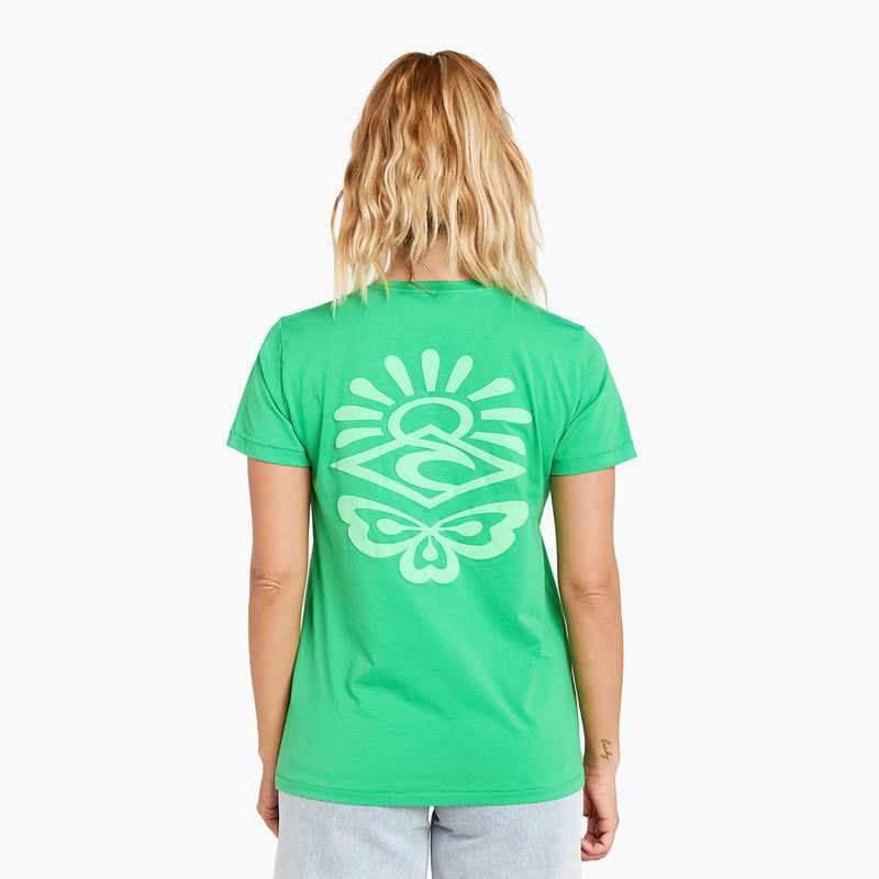 Maglietta Rip Curl Re-Entry Crew verde da donna 3