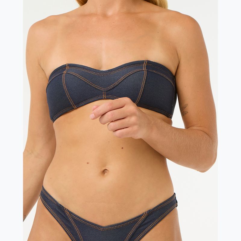 Rip Curl Dalias Denim Bandeau top costume da bagno blu denim 4