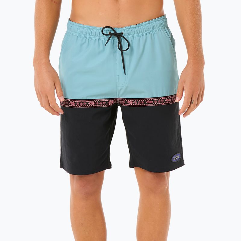 Pantaloncini da bagno Rip Curl Raw Energy Split Volley da uomo, nero