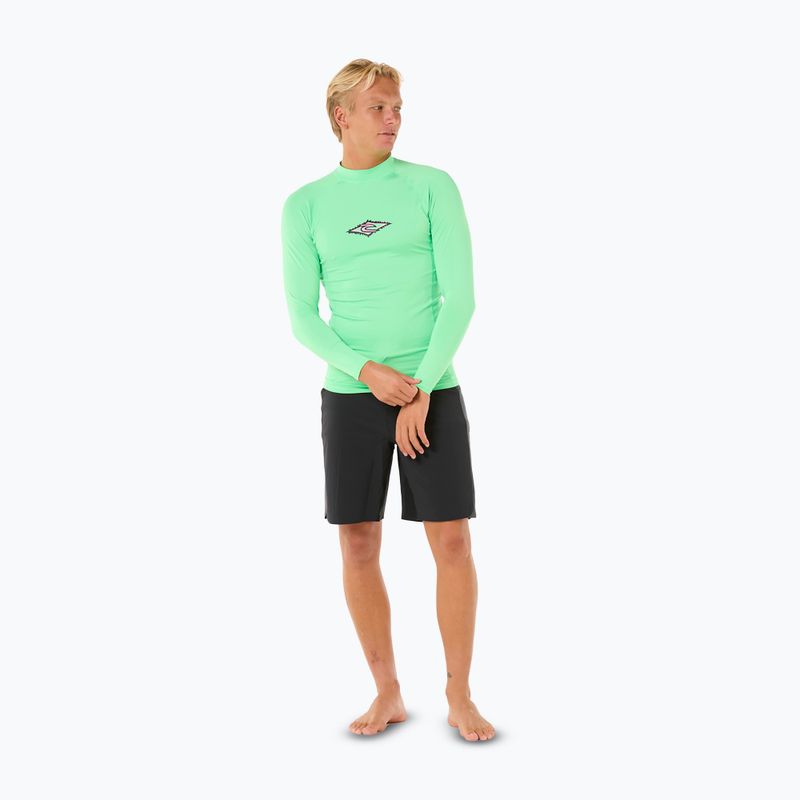 Rip Curl Raw Energy UPF Performance manica lunga da uomo per il nuoto, verde neon 2