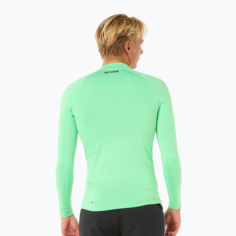 Rip Curl Raw Energy UPF Performance manica lunga da uomo per il nuoto, verde neon 3