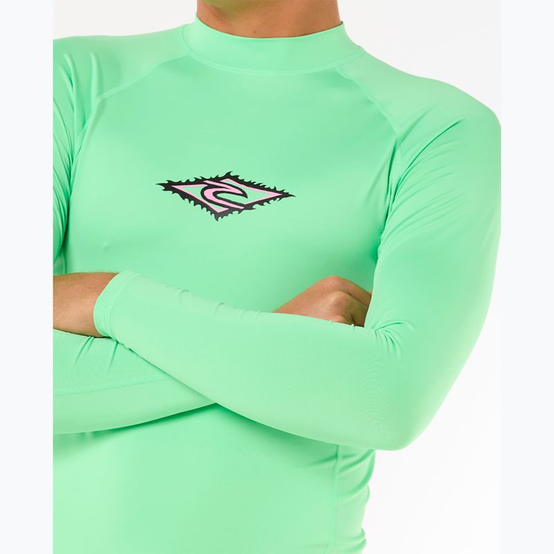 Rip Curl Raw Energy UPF Performance manica lunga da uomo per il nuoto, verde neon 5