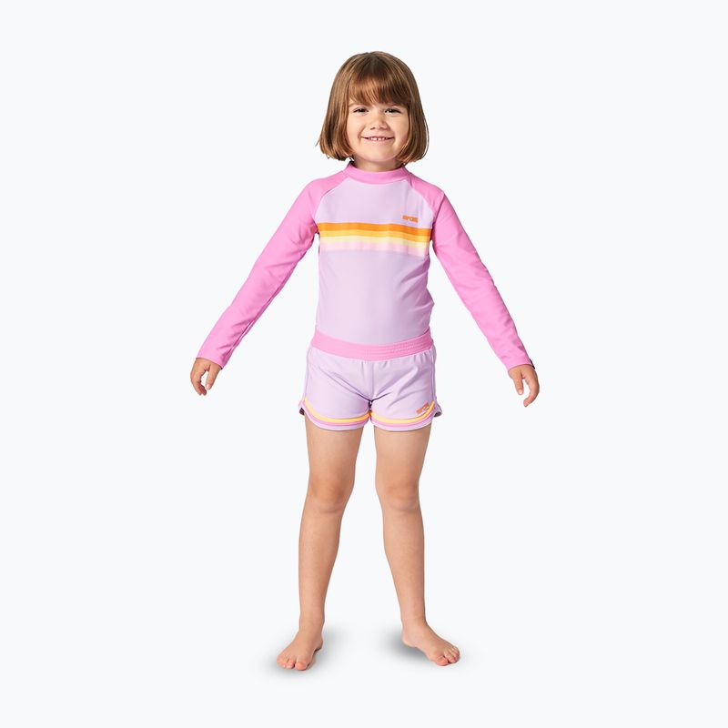Gilet Rainbow Tide Rash Vest a manica lunga Rip Curl per bambini rosa brillante 2