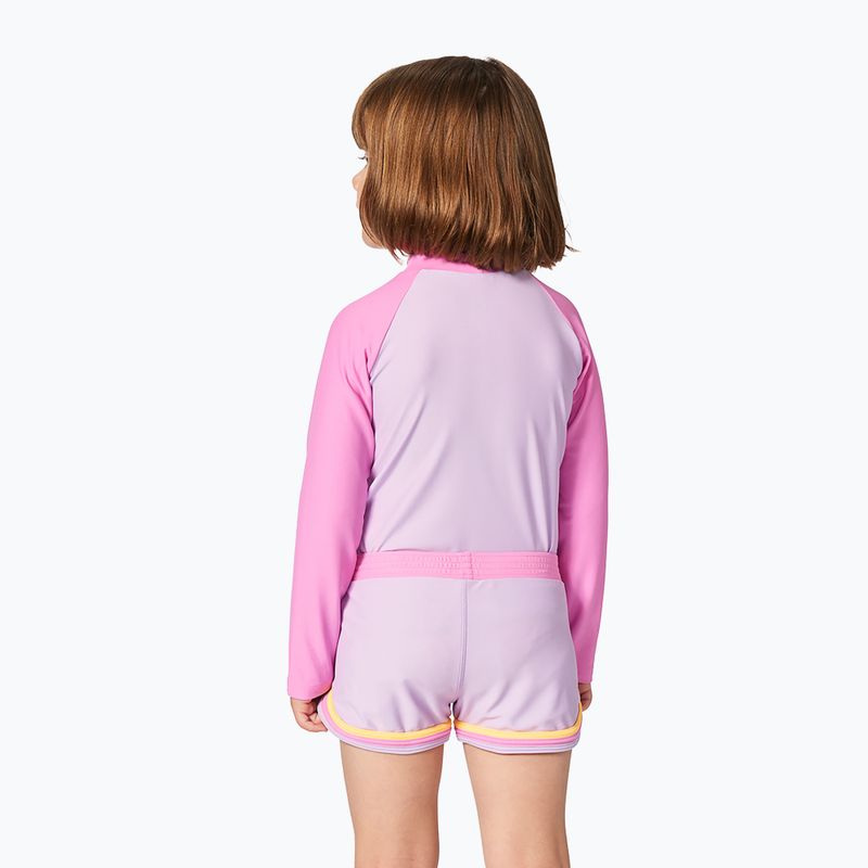 Gilet Rainbow Tide Rash Vest a manica lunga Rip Curl per bambini rosa brillante 3