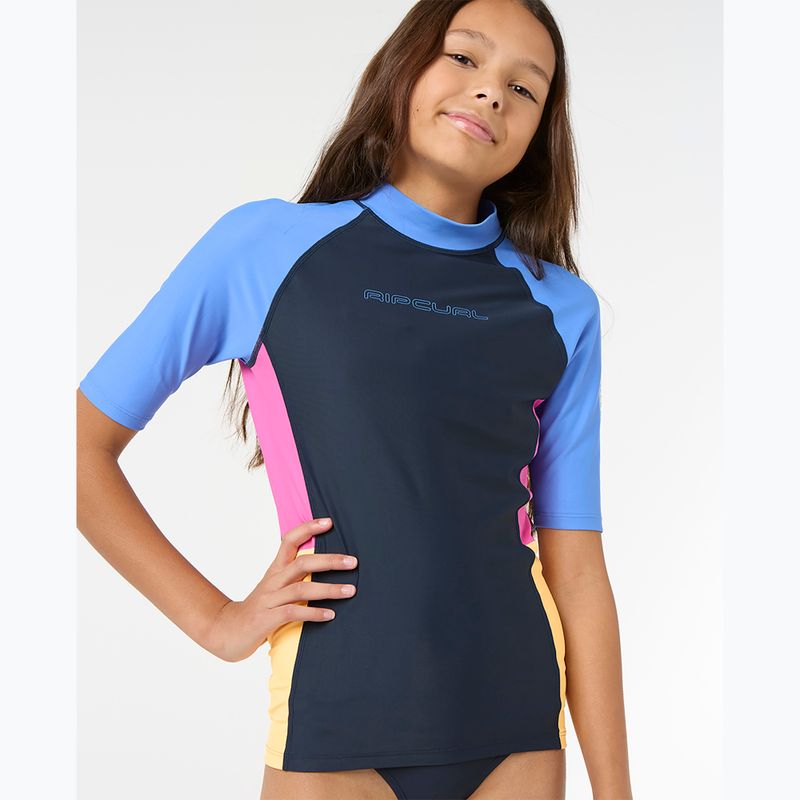 Camicia da bagno Rip Curl Block Party Rash Vest da bambino navy 4