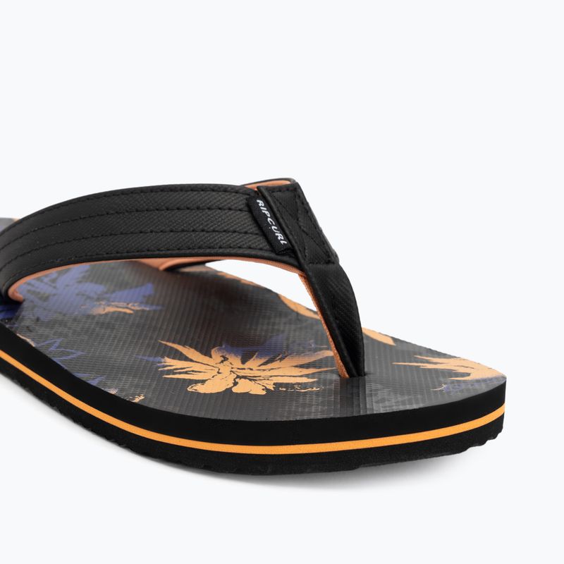 Infradito Rip Curl Ripper Bloom da uomo, nero/arancio 7