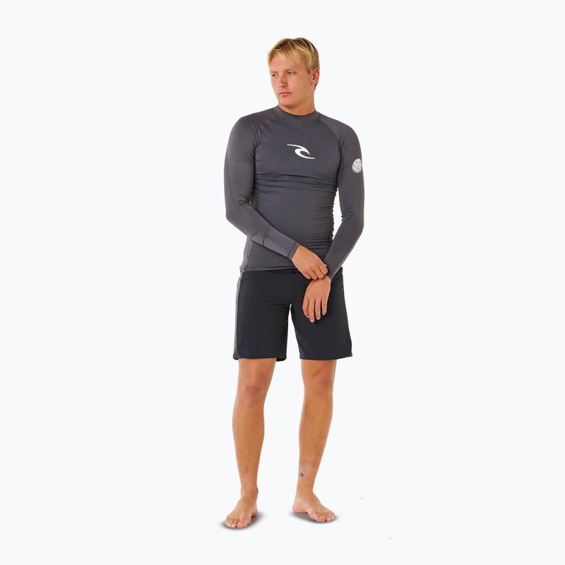 Maglia a maniche lunghe da nuoto da uomo Rip Curl Waves Upf Perf charcoal grey 2