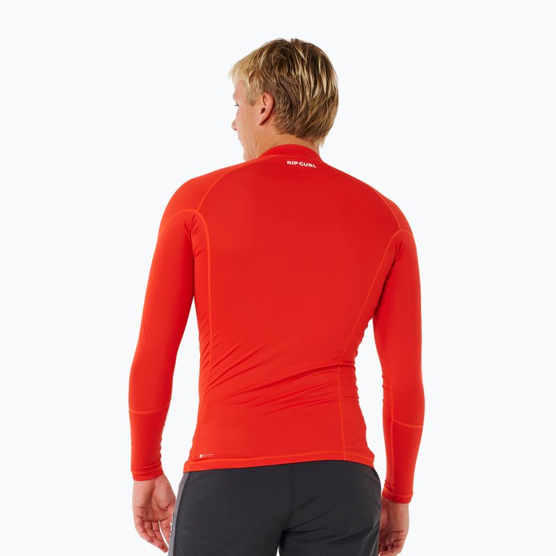 Maglia a maniche lunghe da nuoto da uomo Rip Curl Waves Upf Perf lava red 3