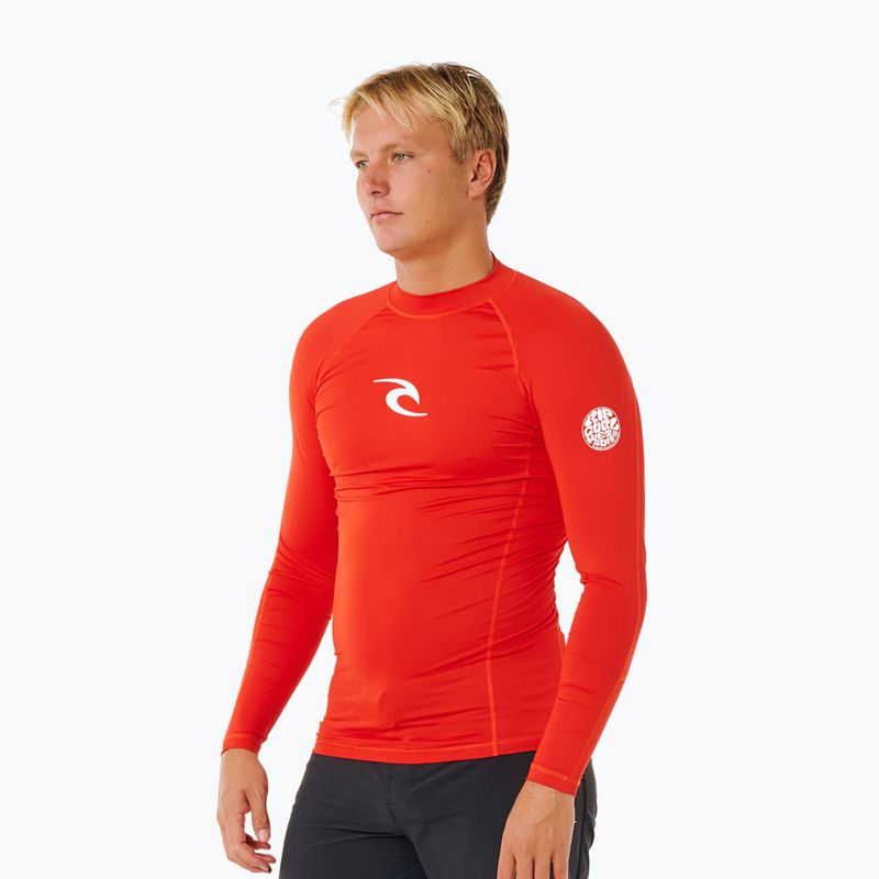 Maglia a maniche lunghe da nuoto da uomo Rip Curl Waves Upf Perf lava red 4