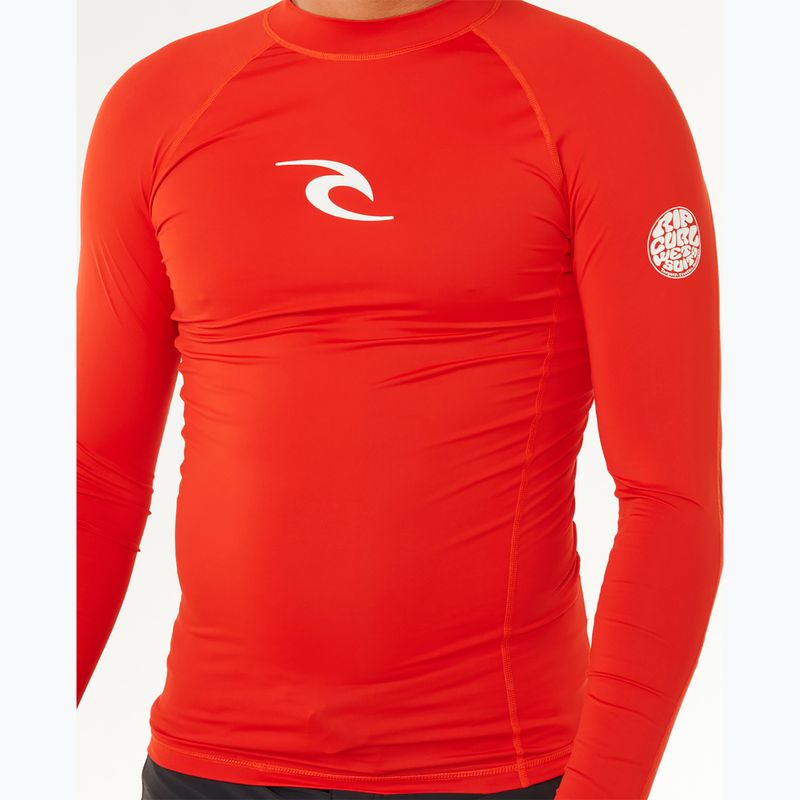 Maglia a maniche lunghe da nuoto da uomo Rip Curl Waves Upf Perf lava red 6
