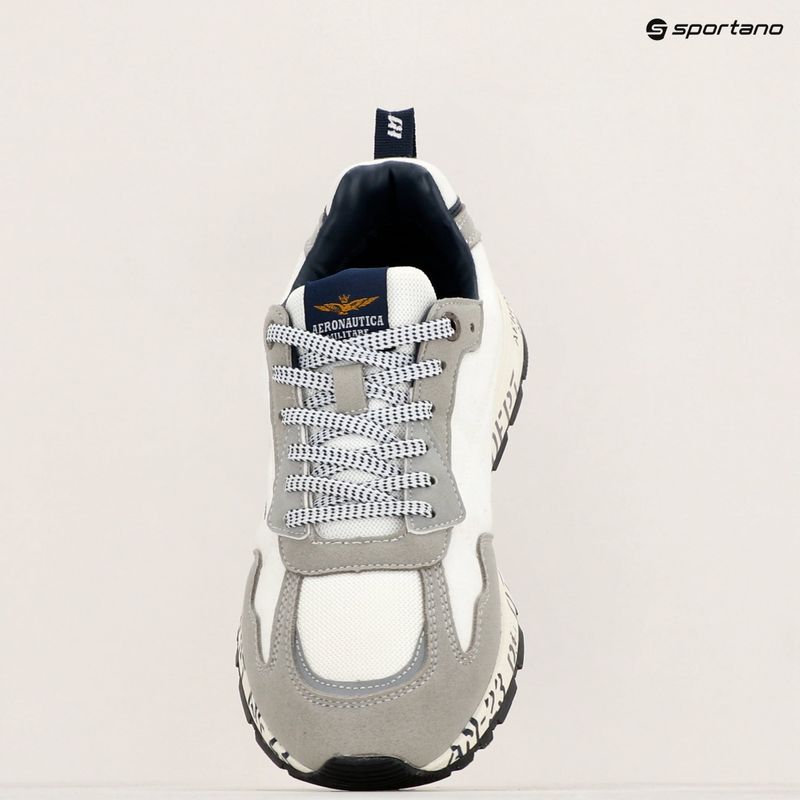 Scarpe da uomo Aeronautica Militare con suola stampata, colore bianco sporco 9
