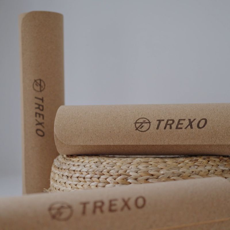 TREXO Tappetino yoga in sughero TPE 6 mm nero 13