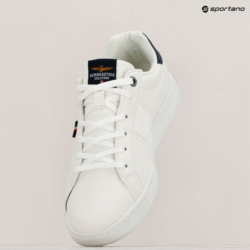 Uomo Aeronautica Militare Eco Pelle Con Aquila scarpe bianco sporco 9