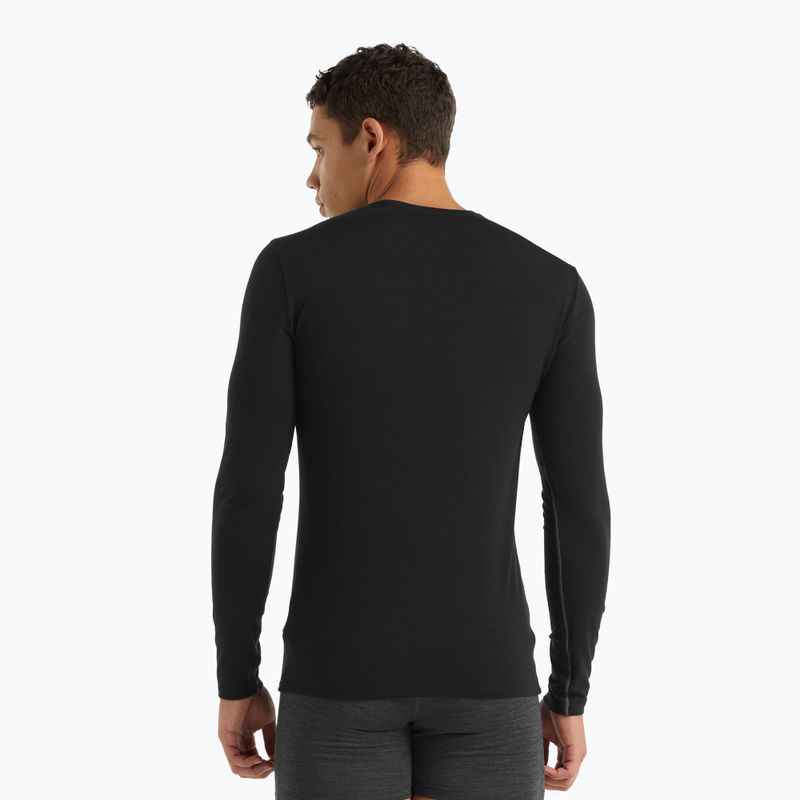 Maglia termica a maniche lunghe da uomo icebreaker Merino 150 Anatomica Crewe nera 3