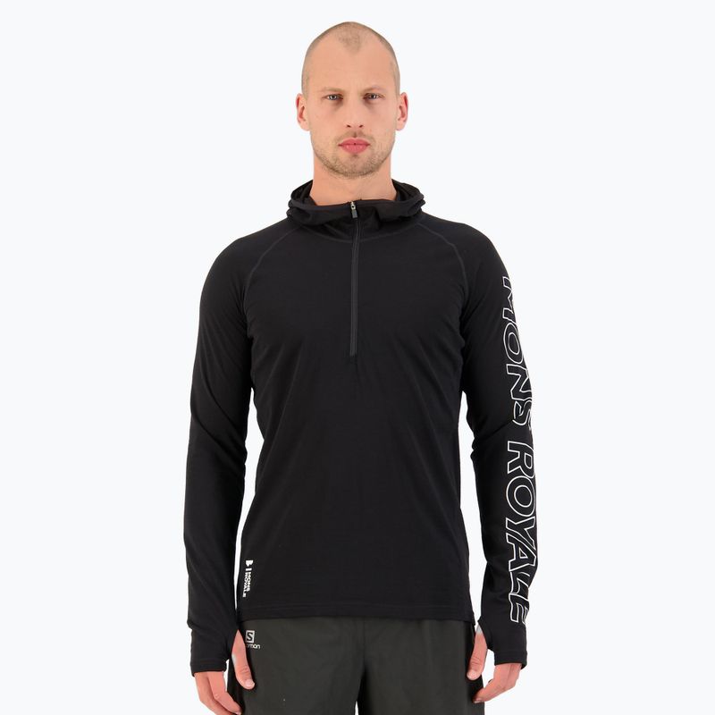 Felpa termica da uomo Mons Royale Temple Tech Hood nero