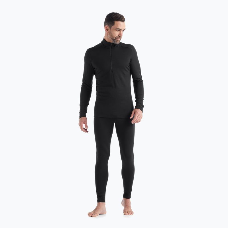 Uomo Icebreaker 200 Oasis Half Zip manica lunga termica nera 2