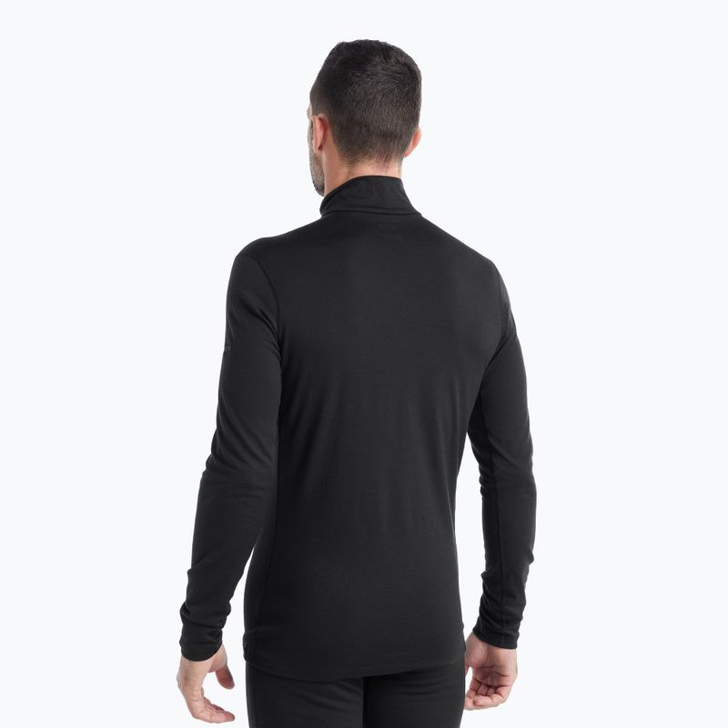 Uomo Icebreaker 200 Oasis Half Zip manica lunga termica nera 3