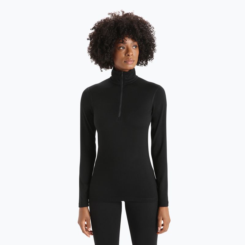Icebreaker donna manica lunga termica 200 Oasis Half Zip nero